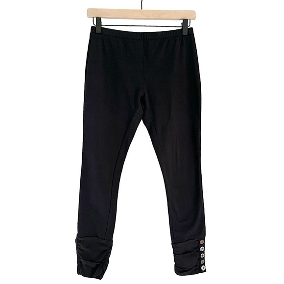 NWT Soft Surroundings Women’s Ankle Length Button Ankle Leggings Black Petite XS - Picture 1 of 10